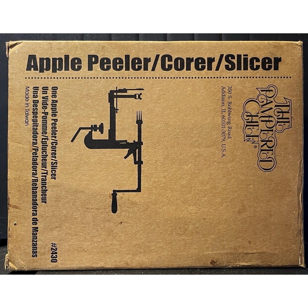 Vintage Pampered Chef Apple Peeler Corer Slicer Taiwan Hand Crank Clamp On